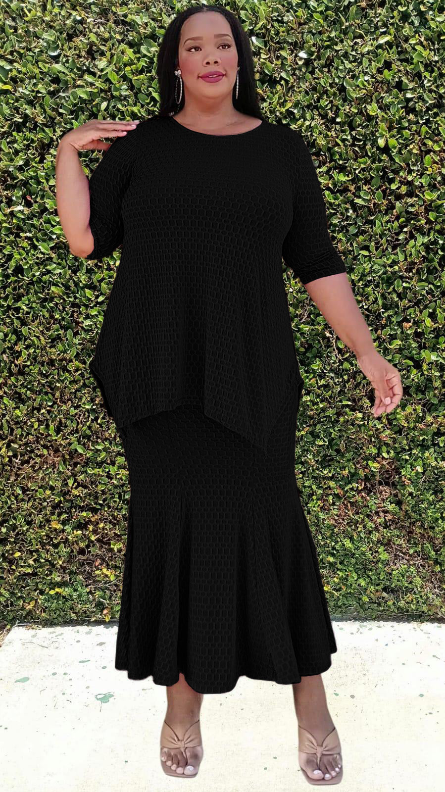 2998JQ JAQUAED PLUS SKIRT SET
