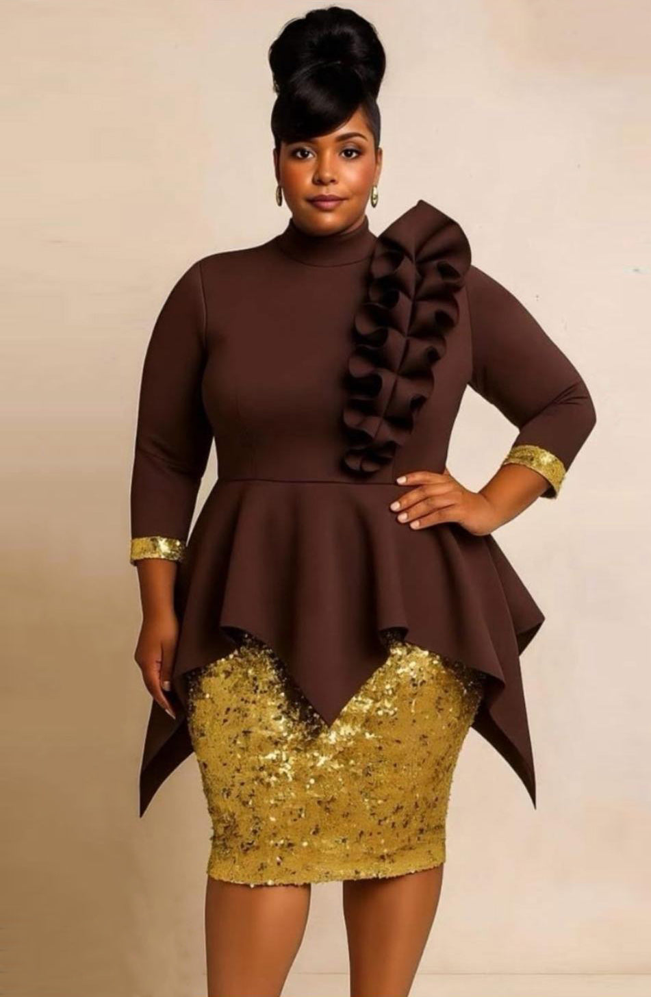 3023-ULTRA PEBLUM SEQUENCE SKIRT 4X5X