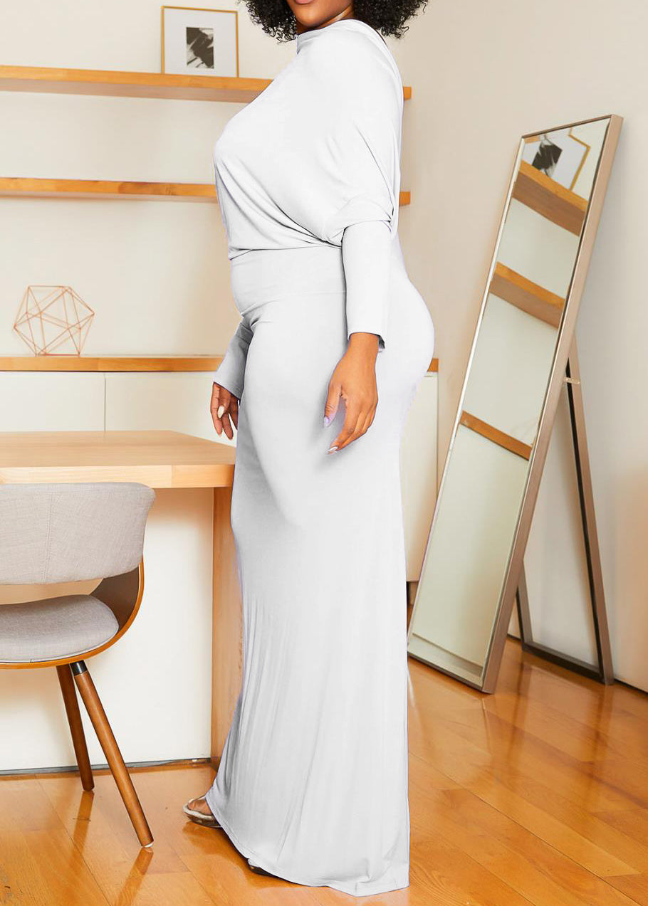 Plus Size Off Shoulder Relaxed Dolman Mermaid Gown