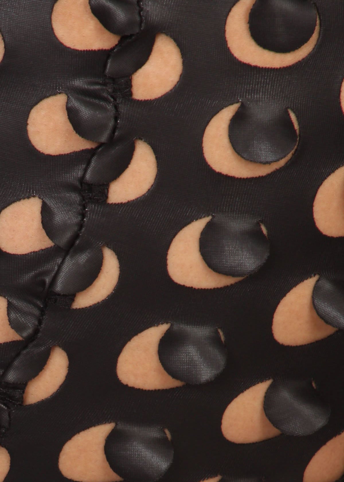 Plus Size Women Faux Leather Cutouts One Sided Contrast Jumpsuit