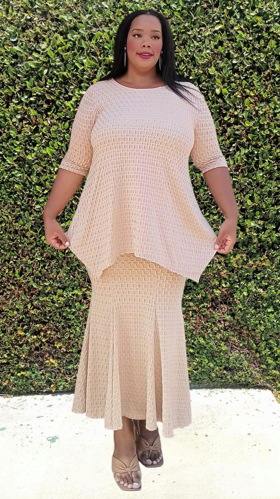 2998JQ JAQUAED PLUS SKIRT SET