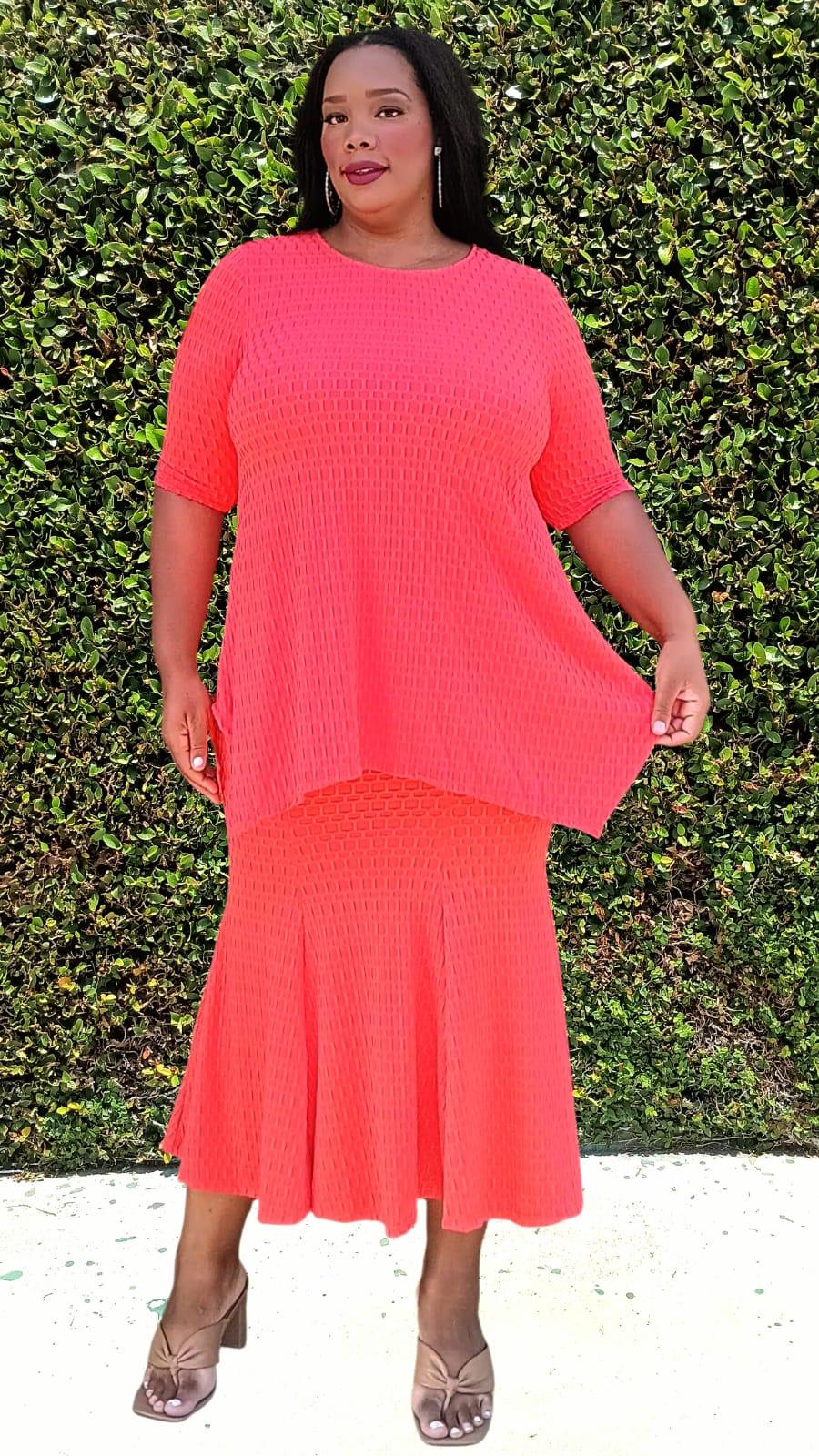 2998JQ JAQUAED PLUS SKIRT SET