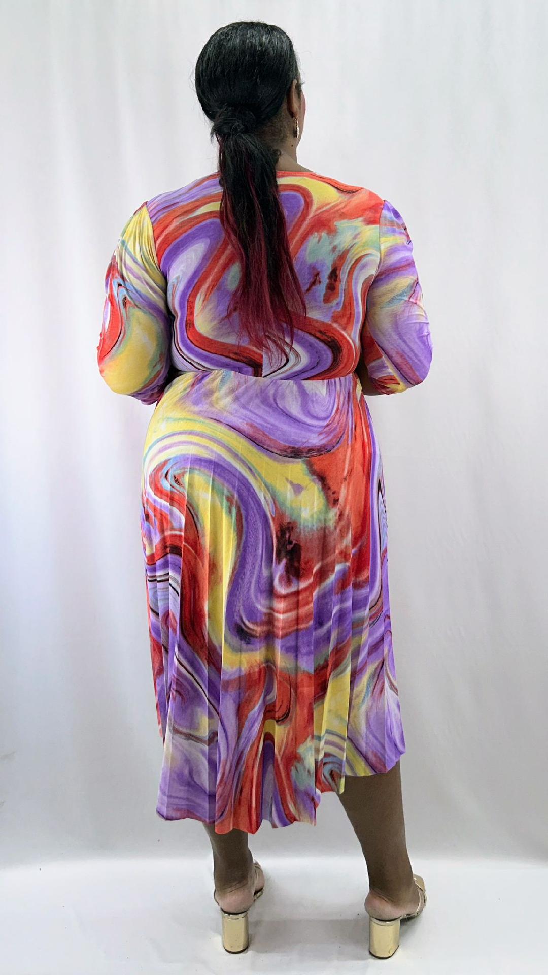 3012TD TYEDYE PRINT PLEATED PLUS