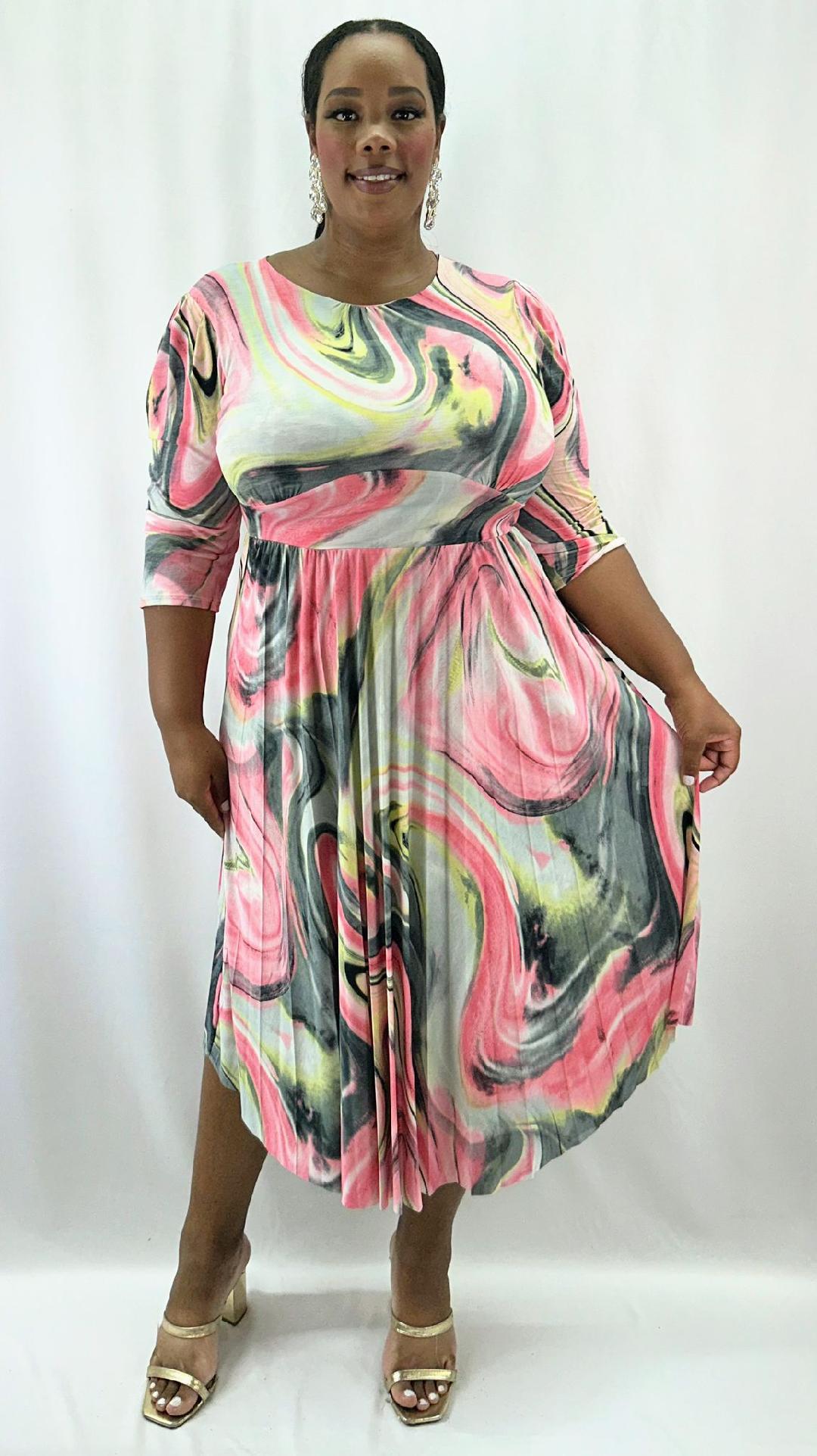 3012TD TYEDYE PRINT PLEATED PLUS
