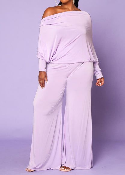 Plus Size Relaxed Fit Long Sleeves Multiple way Style Wide Leg Jumpsuit