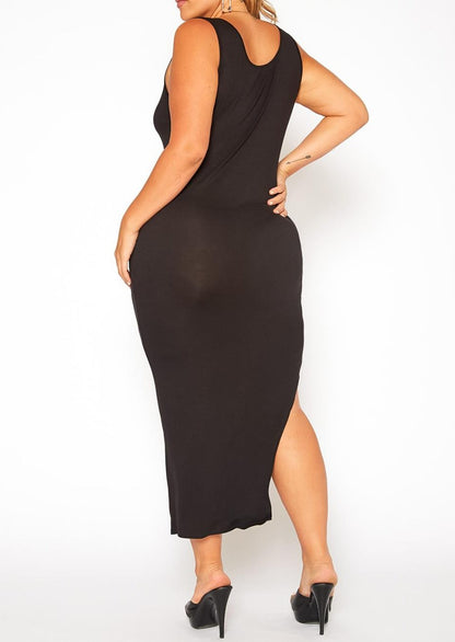 Hi Curvy Plus Size Women Shirt & Tank Midi Dress Set Made in USA