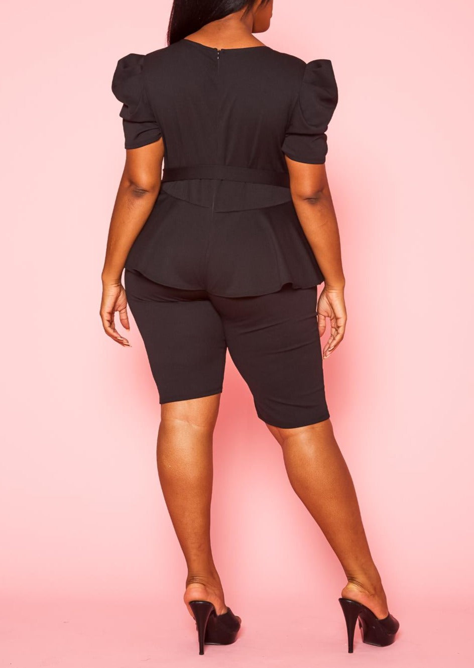 HI Curvy Plus Size Women Peplum Style Trendy Romper Made in USA