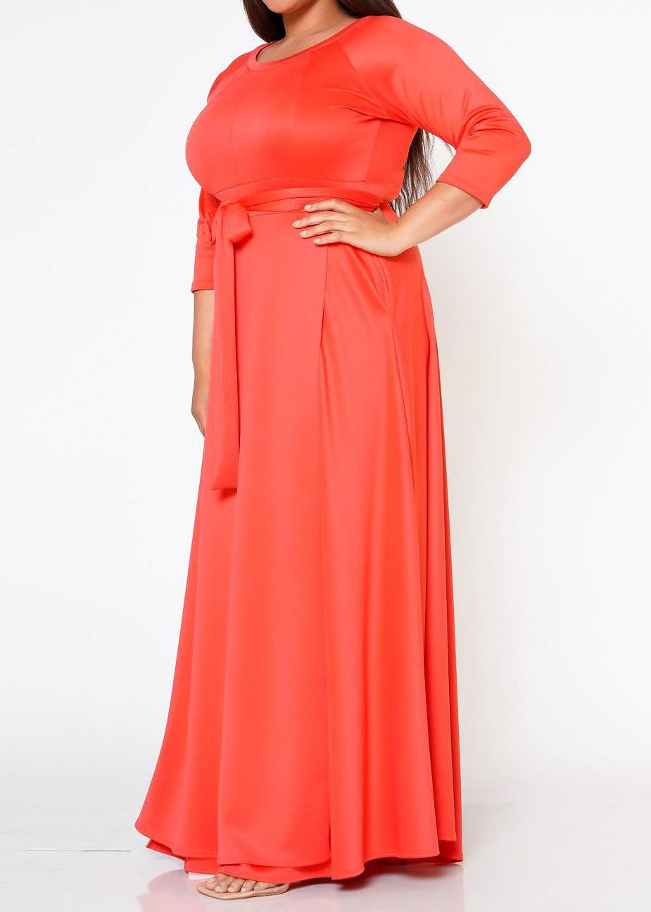 Hi Curvy Plus Size Women Effortless Fit & Flare Maxi Dress