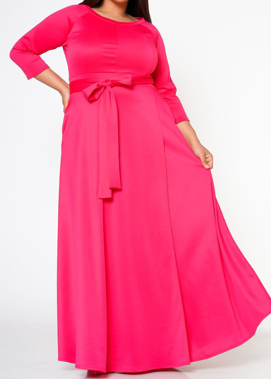 Hi Curvy Plus Size Women Effortless Fit & Flare Maxi Dress