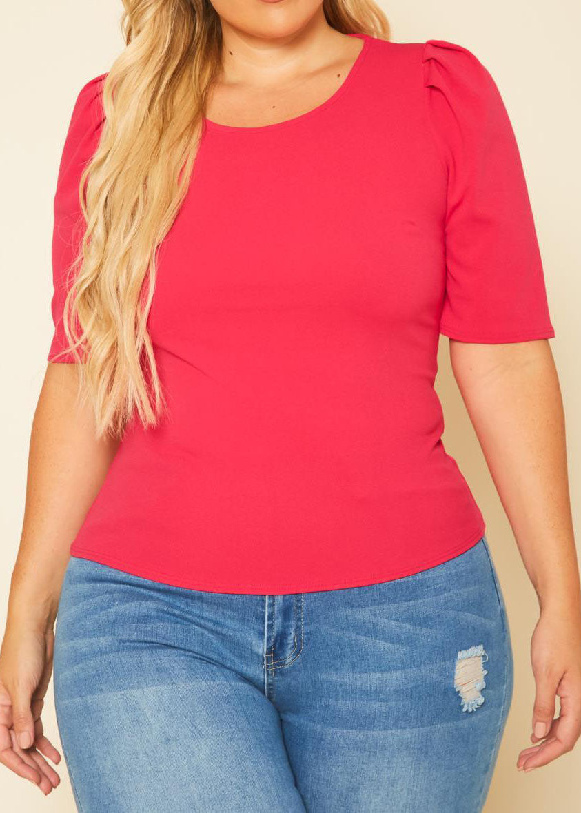 Hi Curvy Plus Size Women Solid Fitted Shirts MADE IN USA