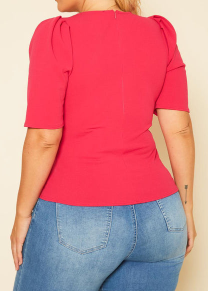 Hi Curvy Plus Size Women Solid Fitted Shirts Made in USA