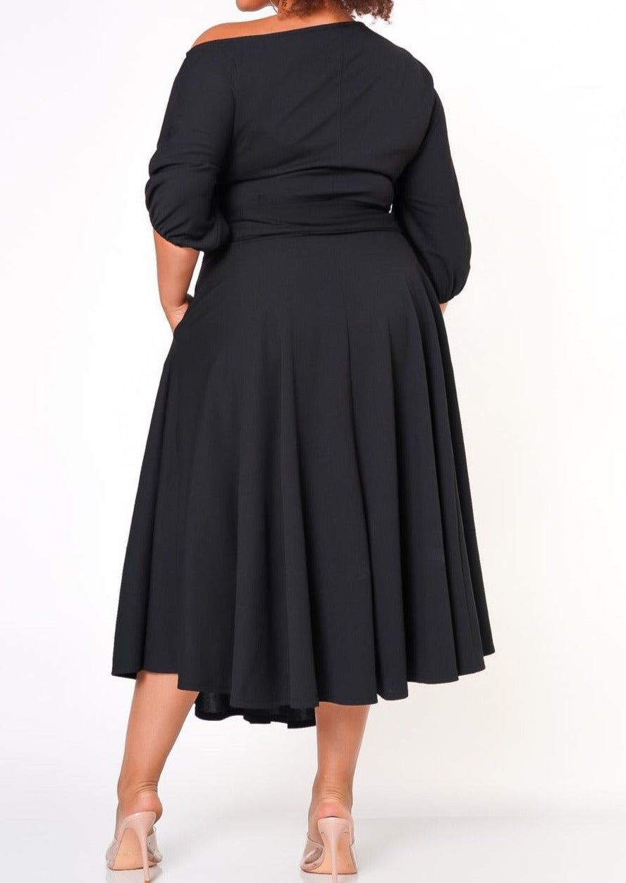 Hi Curvy Plus Size Women Flare Maxi Dress Made In USA