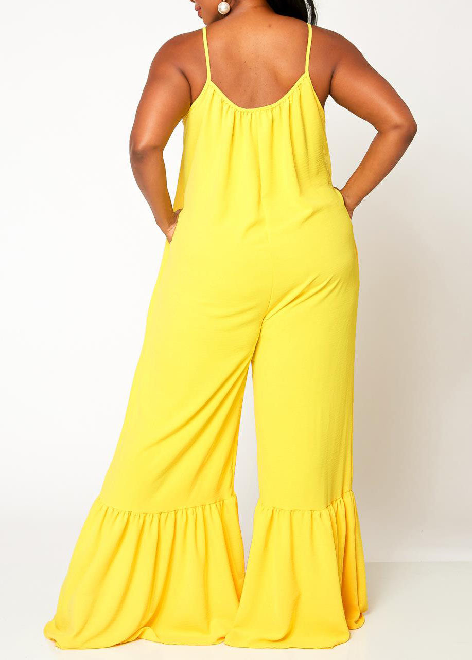 Plus Size Women Wide Leg Comfy Jumpsuit