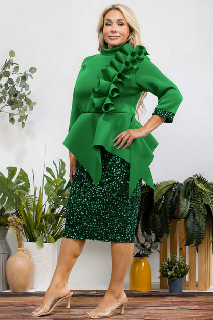 3023 PEBLUM SEQUENCE SKIRT PLUS