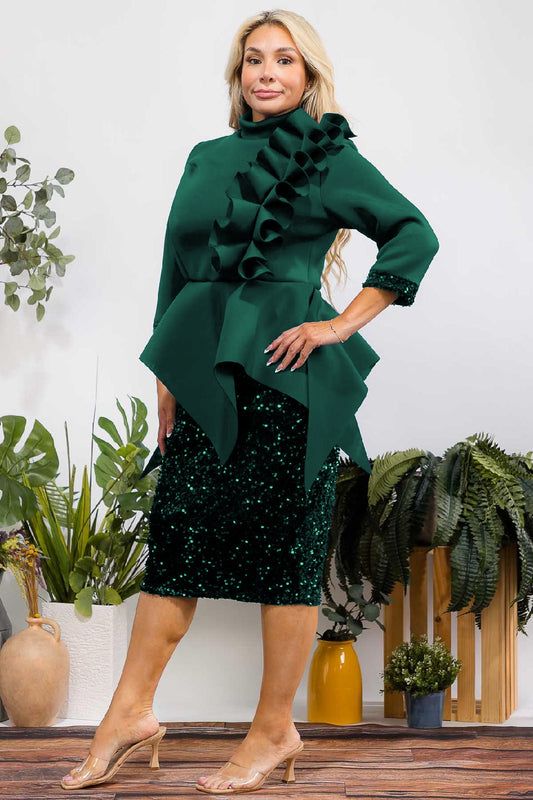 3023 PEBLUM SEQUENCE SKIRT PLUS