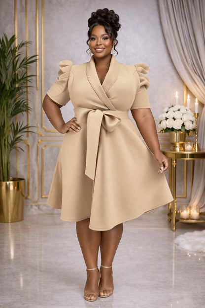 3089 V NECK PUFFY PLUS