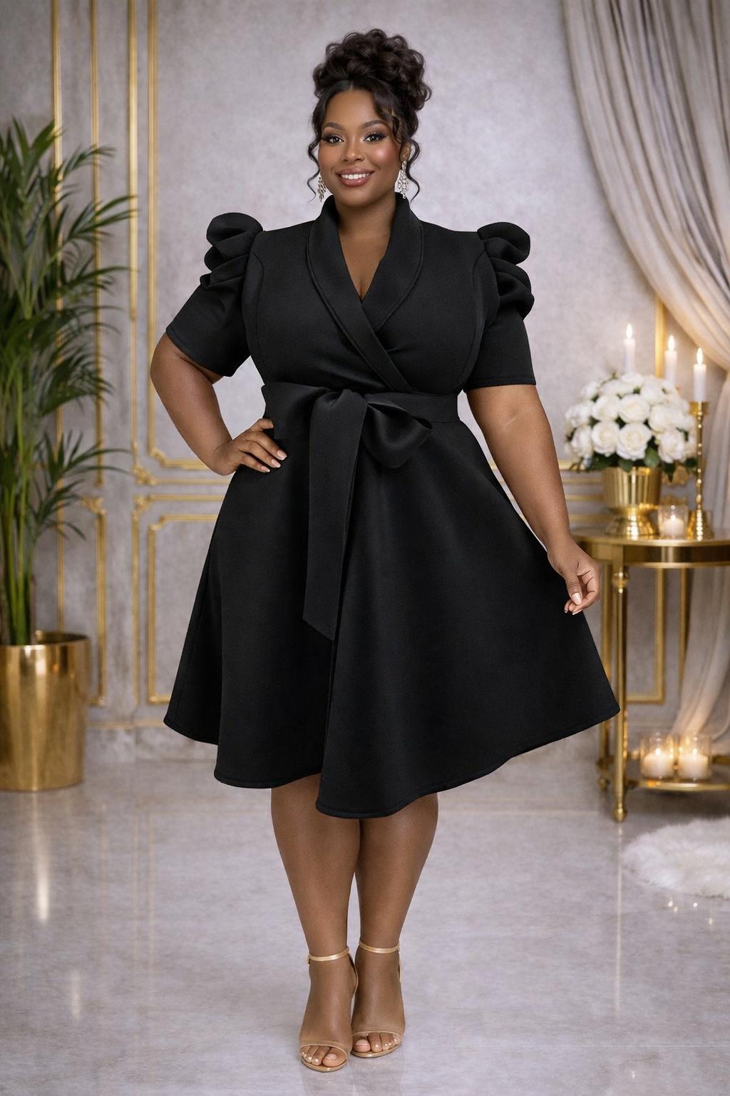 3089 V NECK PUFFY PLUS