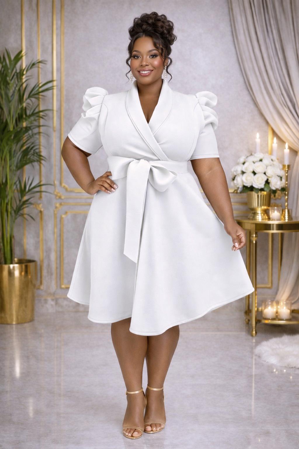 3089 V NECK PUFFY PLUS