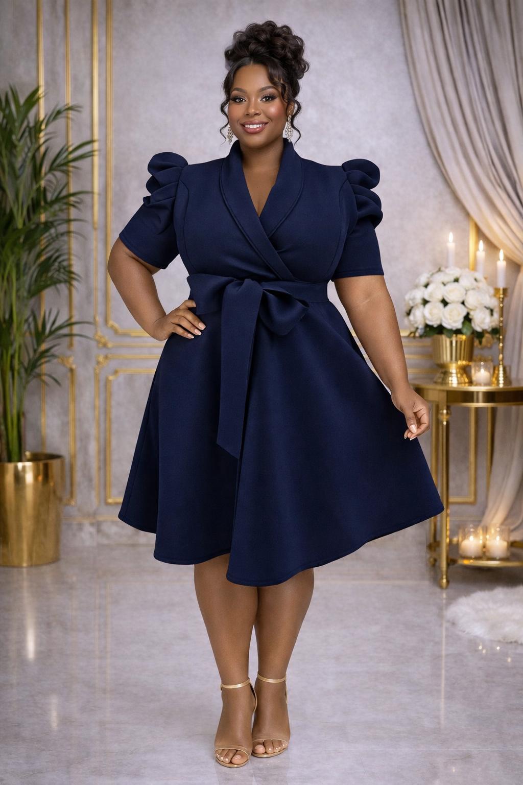 3089 V NECK PUFFY PLUS