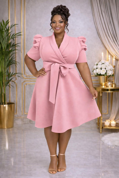 3089 V NECK PUFFY PLUS