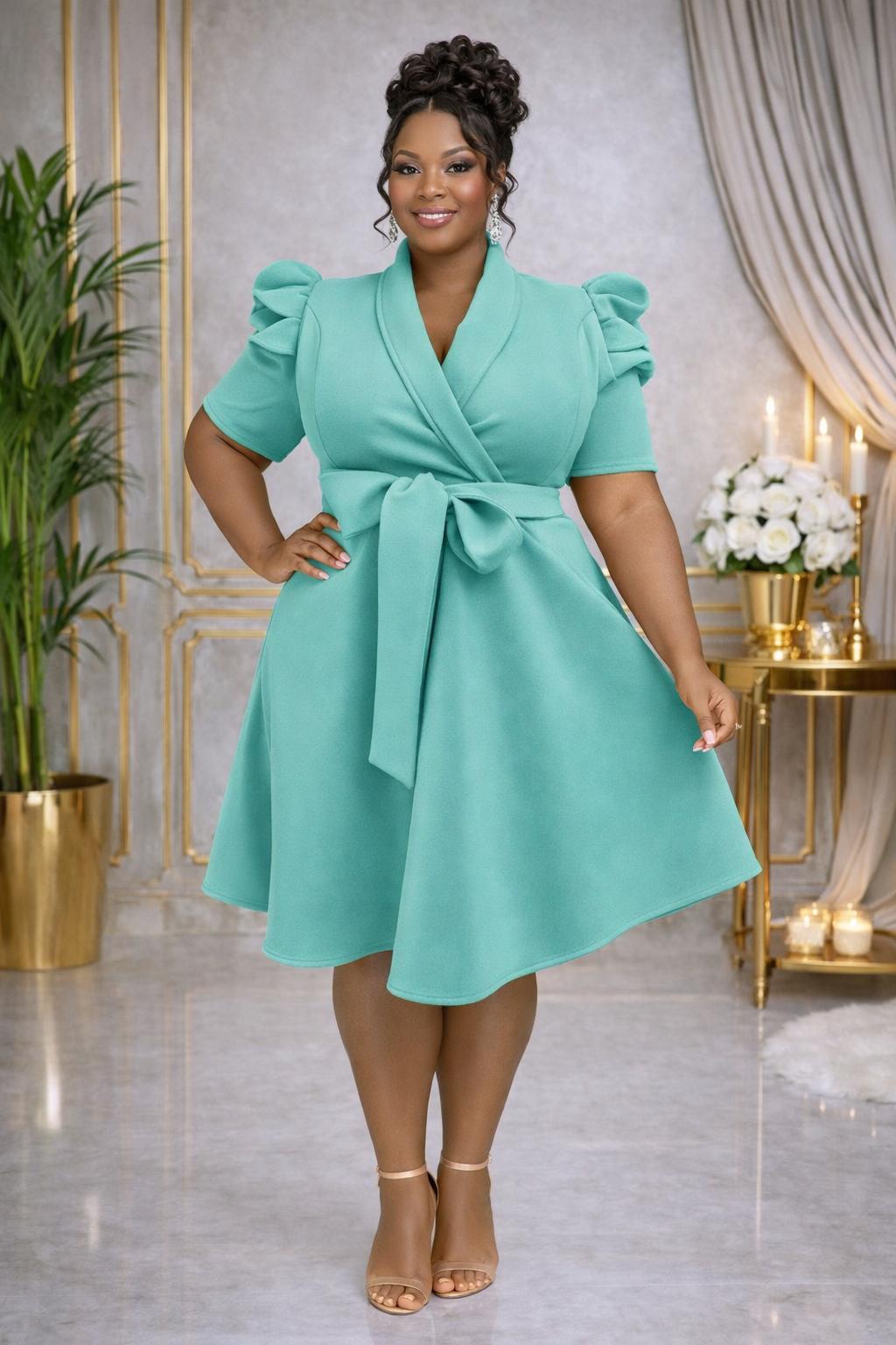 3089 V NECK PUFFY PLUS