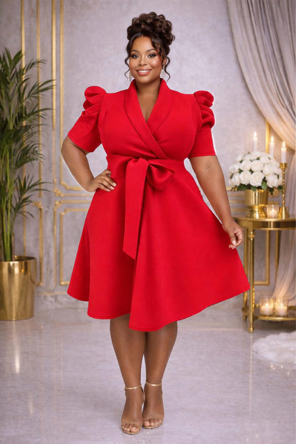 3089 V NECK PUFFY PLUS