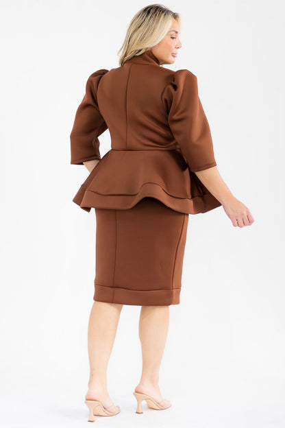 3033 BUTTON COLLAR PLUS DRESS