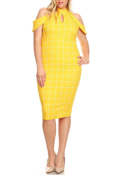 HI Curvy Plus size bodycon dress mock neck