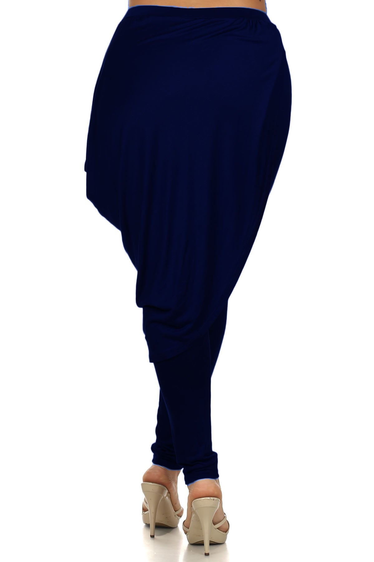 HI Curvy Plus Size Women High Waist Pants with overlay draped detailing