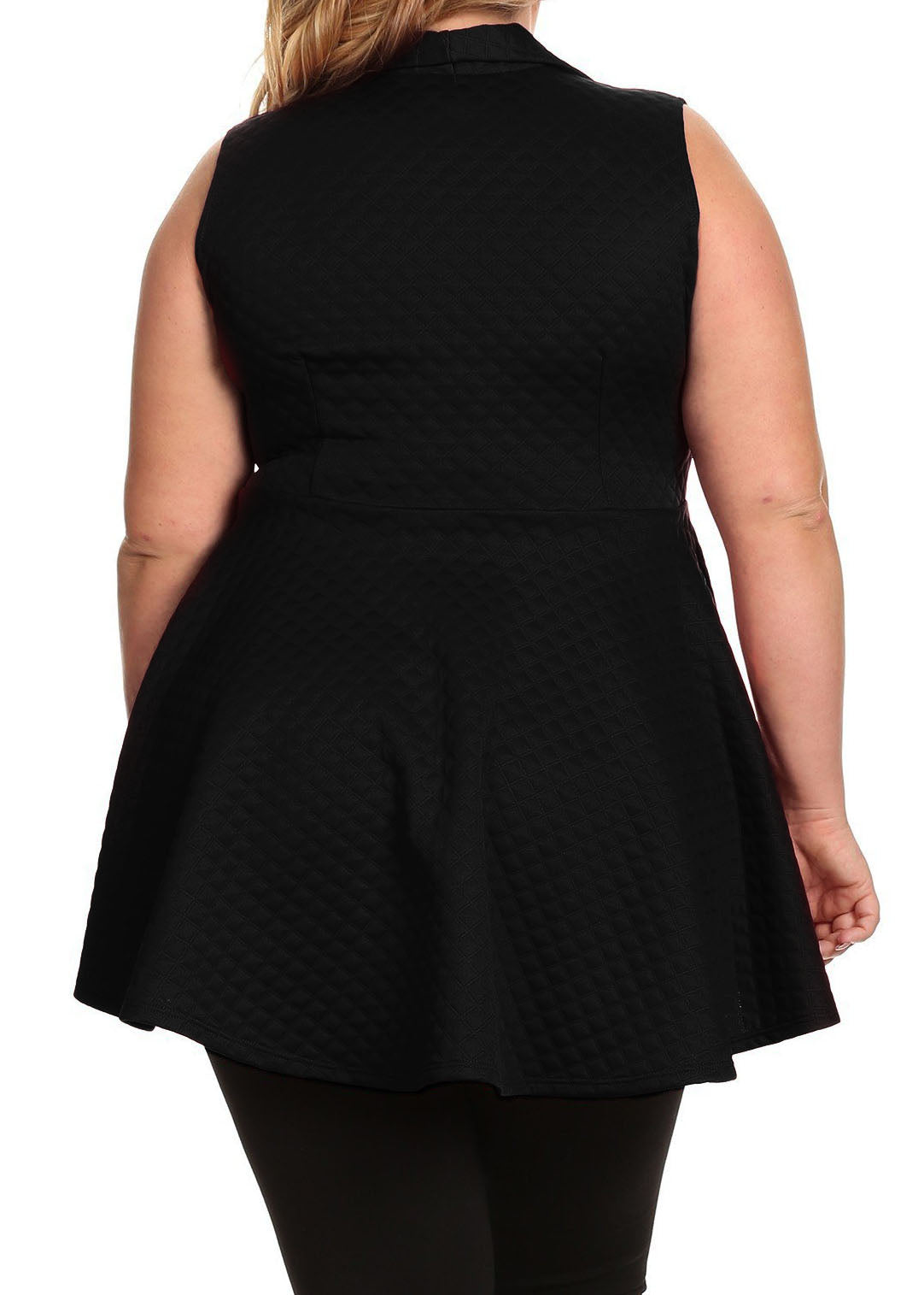 HI CURVY Plus Size Hi-lo hem and A Front Zipper Closure Top