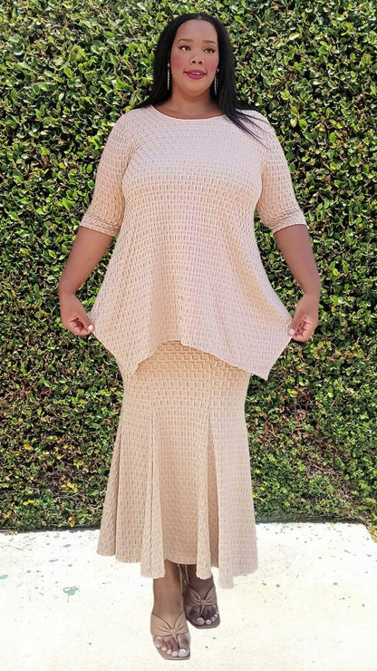 2998JQ JAQUAED PLUS SKIRT SET