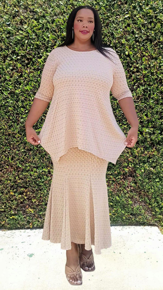 2998JQ JAQUAED PLUS SKIRT SET