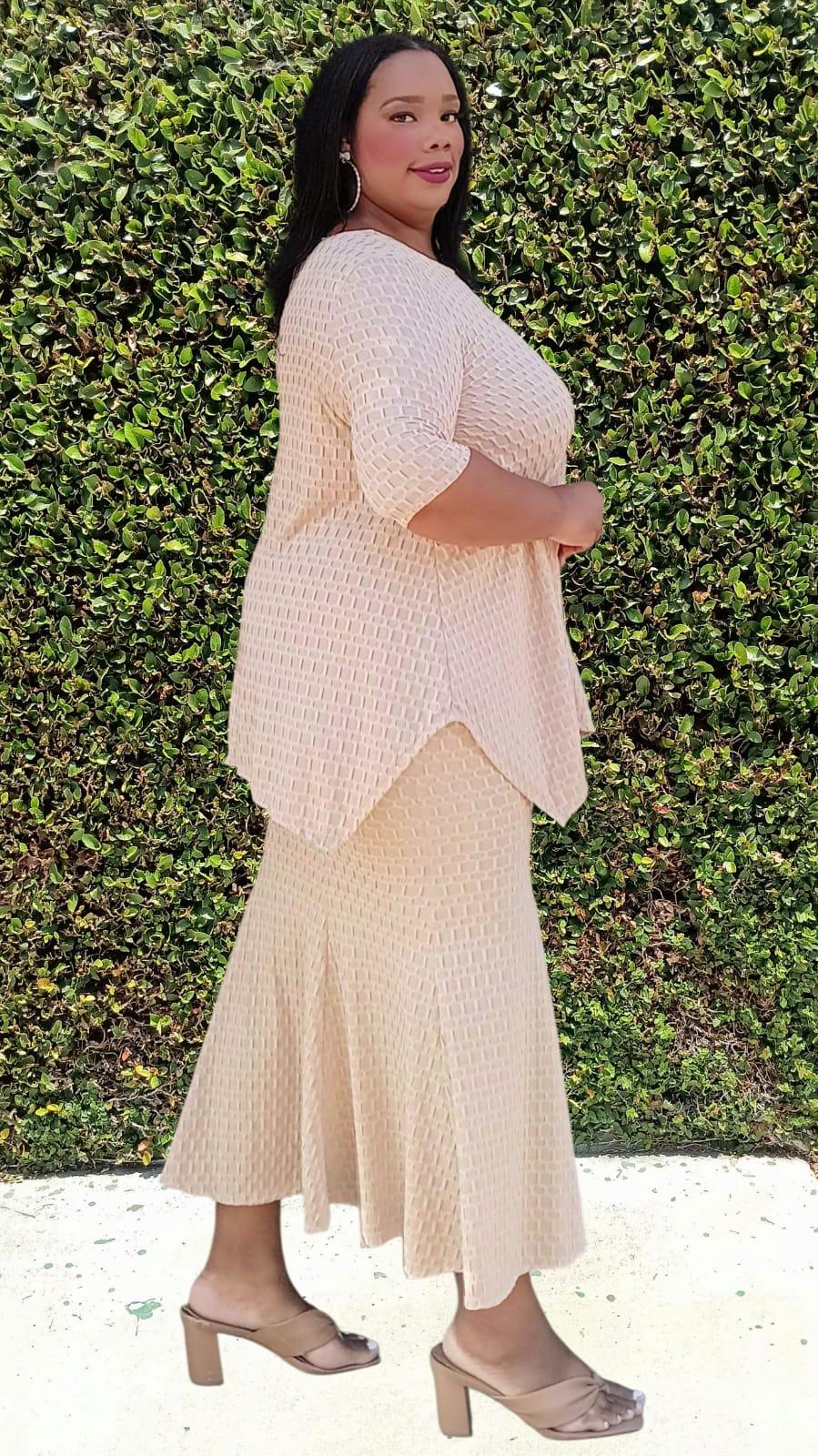 2998JQ JAQUAED PLUS SKIRT SET