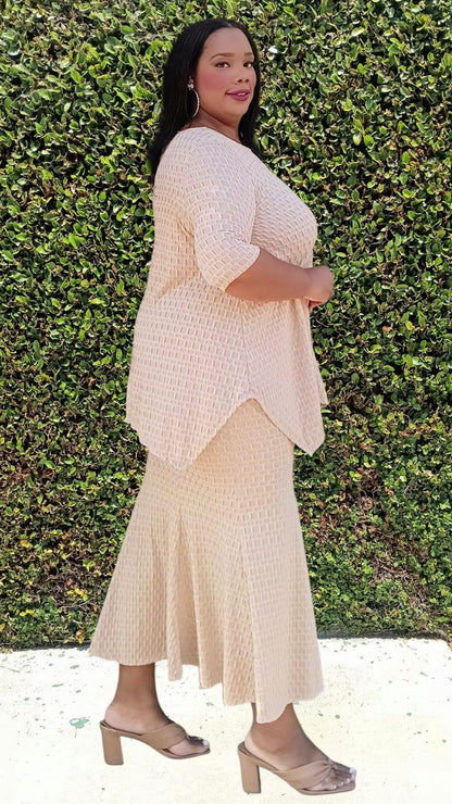 2998JQ JAQUAED PLUS SKIRT SET