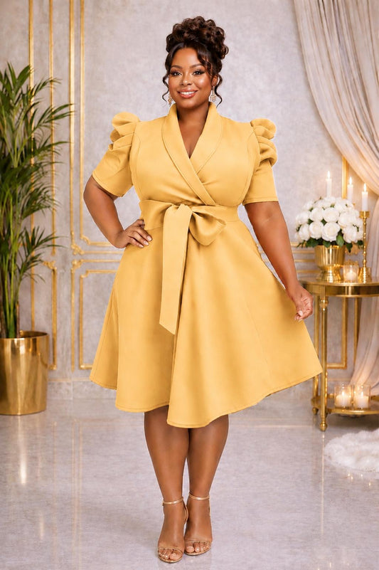 3089 V NECK PUFFY PLUS