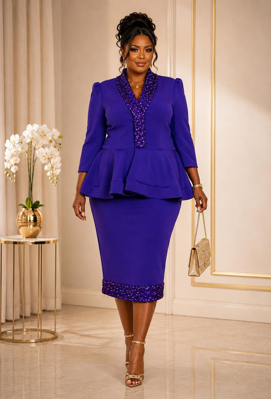 3139 V NECK SEQU PLUS