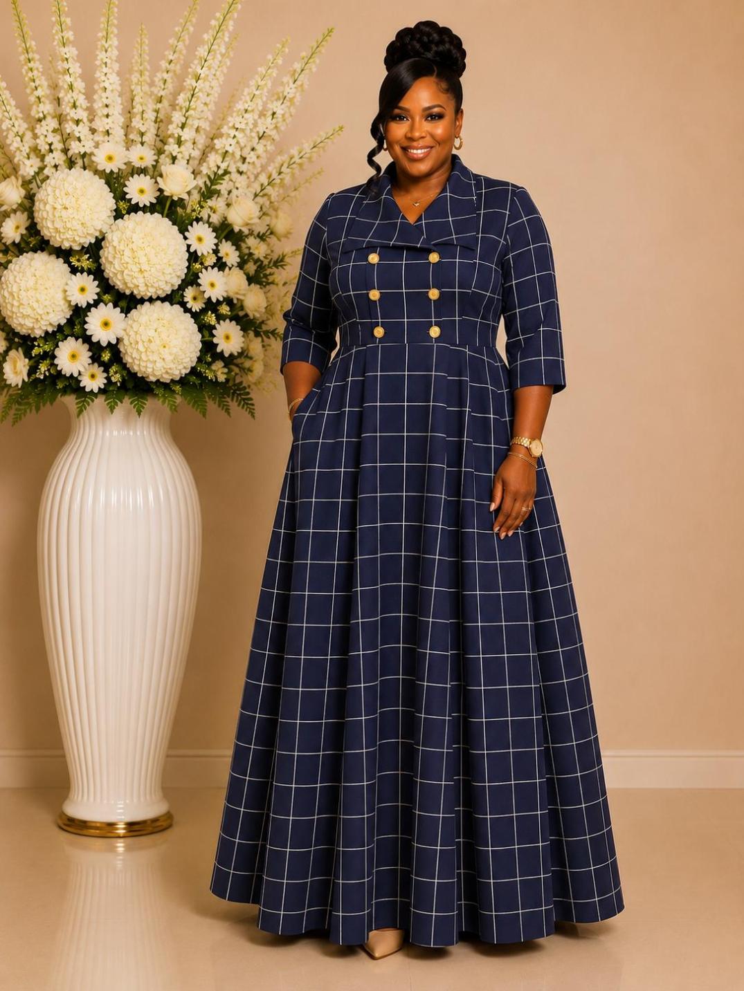 3134-CH DOUBLE BREAST PLUS CHECKERS