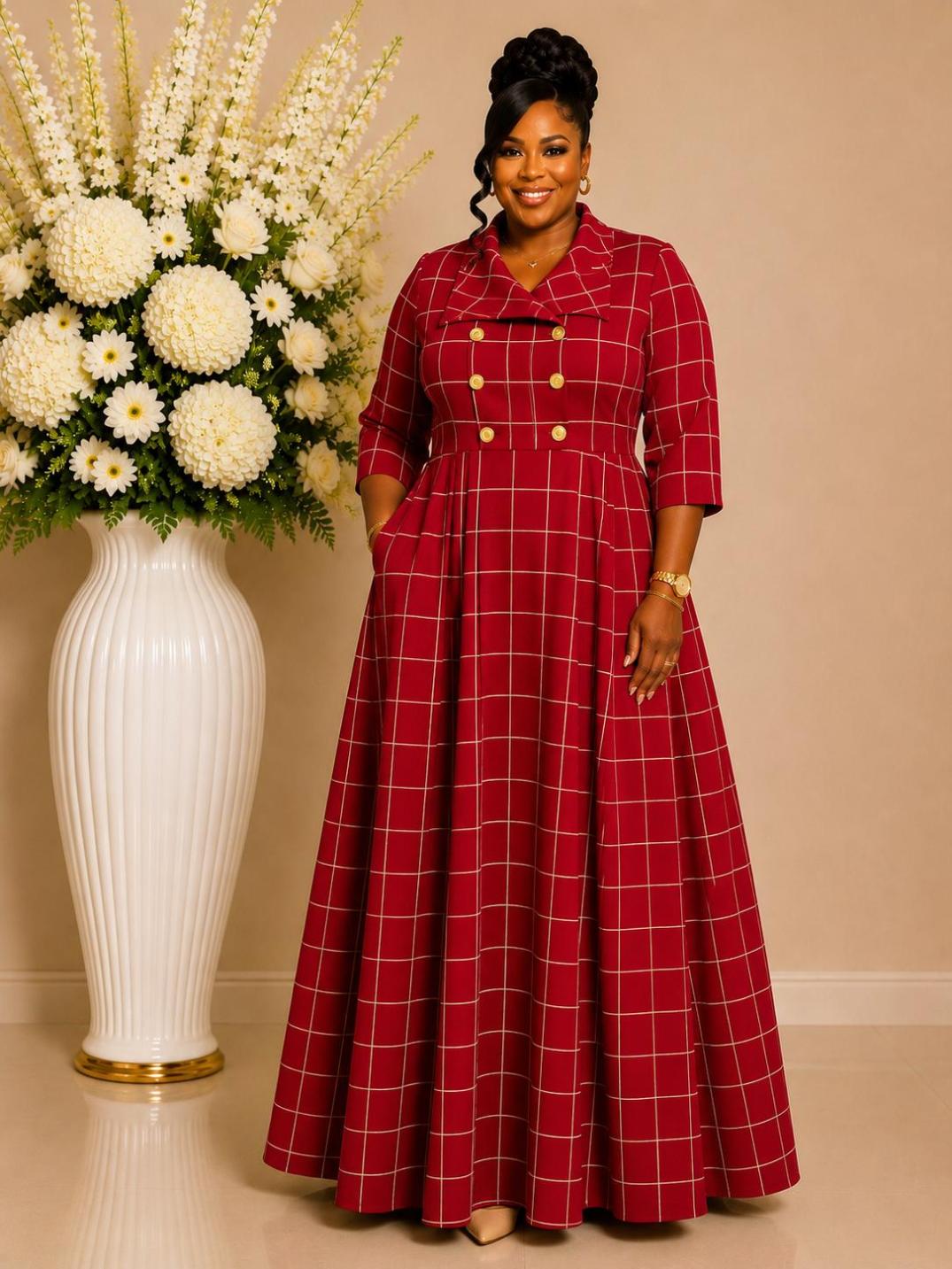 3134-CH DOUBLE BREAST PLUS CHECKERS