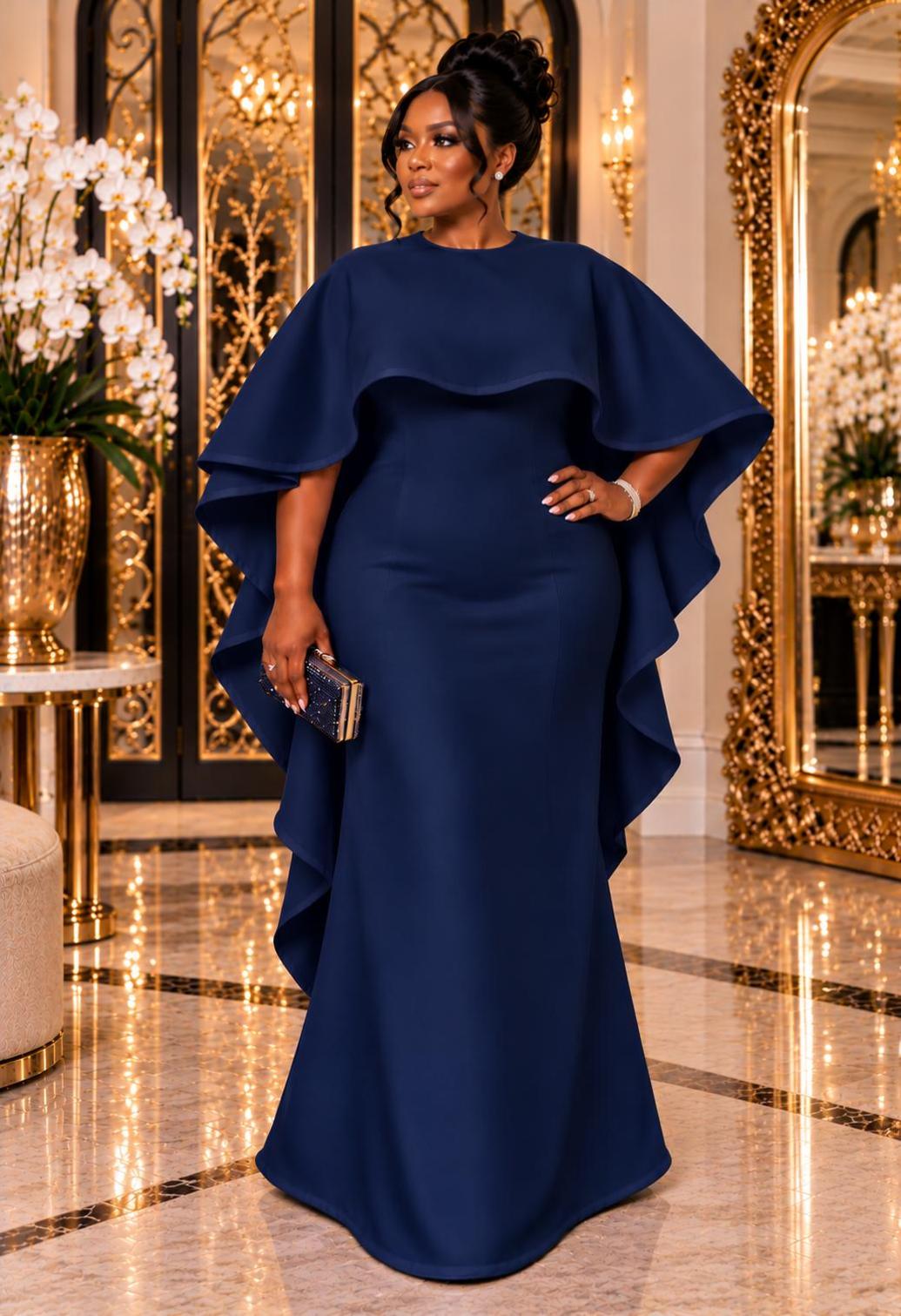 3172 CAPE DRESS PLUS 2 PCS SET