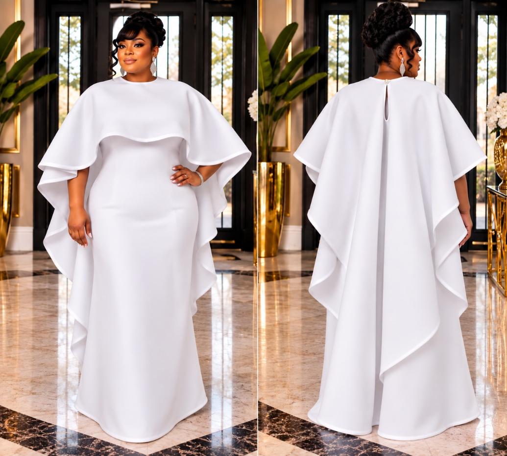 3172 CAPE DRESS PLUS 2 PCS SET