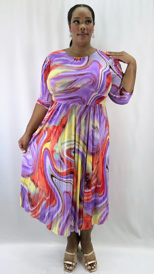 3012TD TYEDYE PRINT PLEATED PLUS