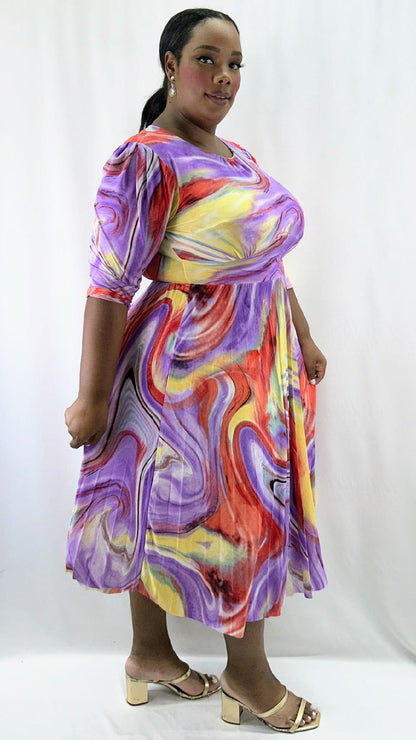 3012TD TYEDYE PRINT PLEATED PLUS