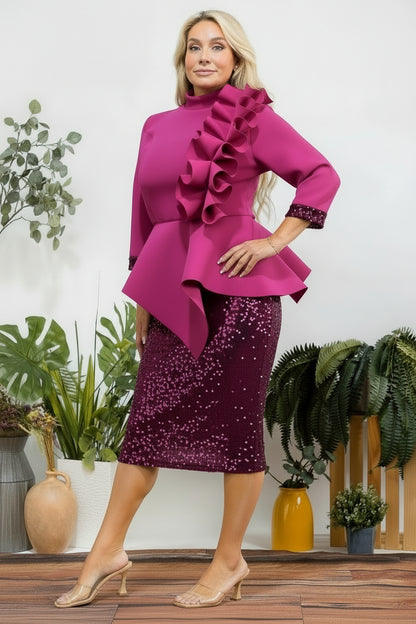 3023 PEBLUM SEQUENCE SKIRT PLUS